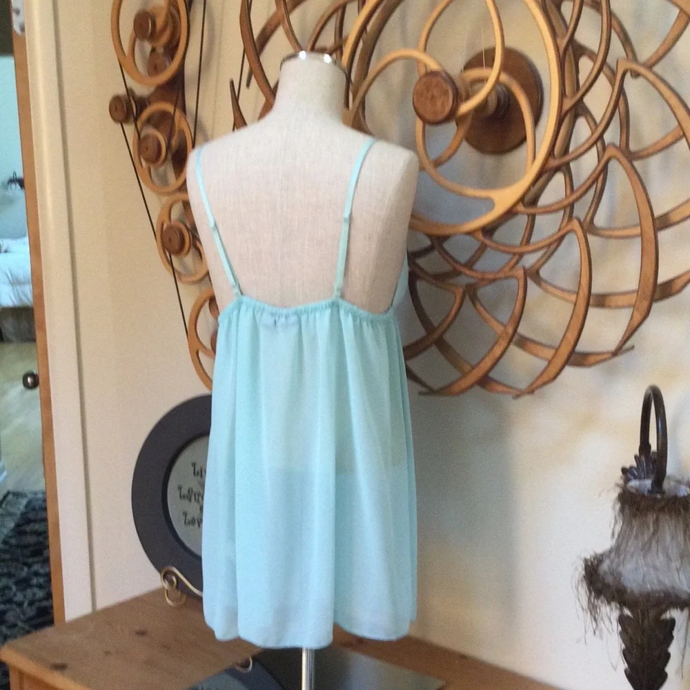 Host Pic💕💕Gorgeous Sheer Intimate Sz M  Light Blue  with Lace Trim. - Picture 4 of 8